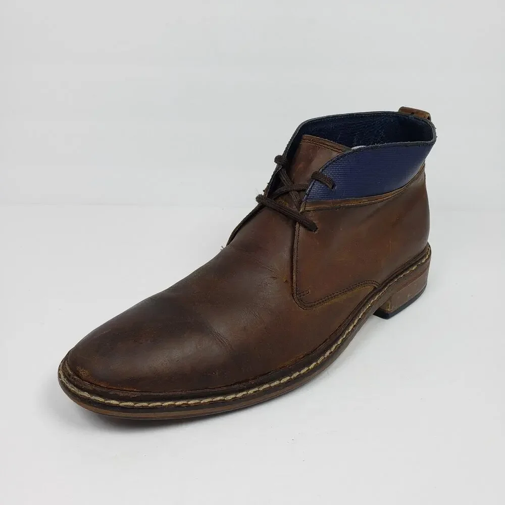 Cole Haan Colton Mens Size 10 Brown Leather Lace Up Chukka Boots Shoes C11771